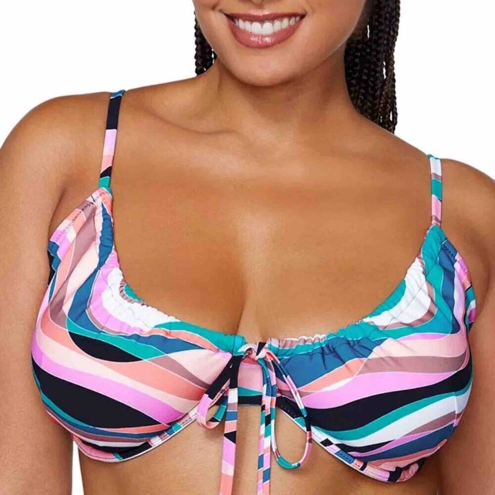 Raisins NWT Curve Colorful Underwire Bikini Swim Top Womens Size 24W